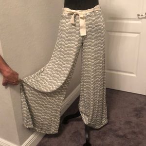 Anthropologie buttery soft printed wide leg pants